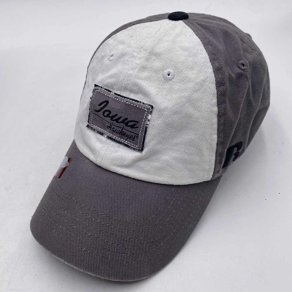 Iowa Hawkeyes Hat‎ Womens Russell Athletic Clean Up Strapback Gray Cleaned